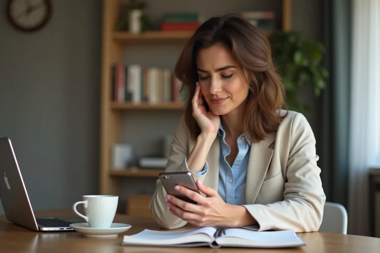 Femme d'âge moyen utilisant son smartphone pour la banque