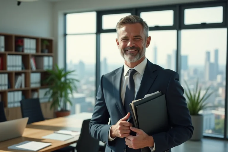 Homme d'affaires confiant dans un bureau moderne