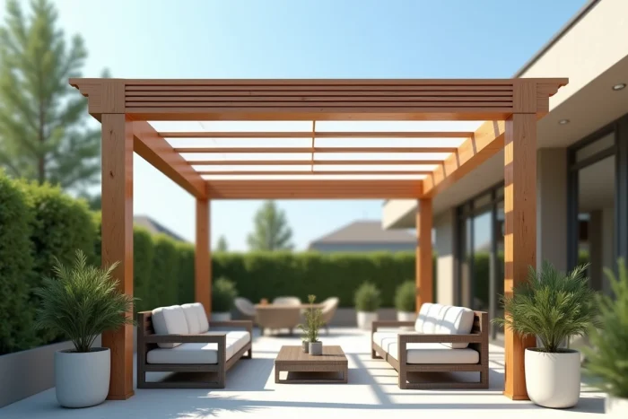 Ventilation croisée avec ouvertures latérales et faîtière sur une pergola polycarbonate